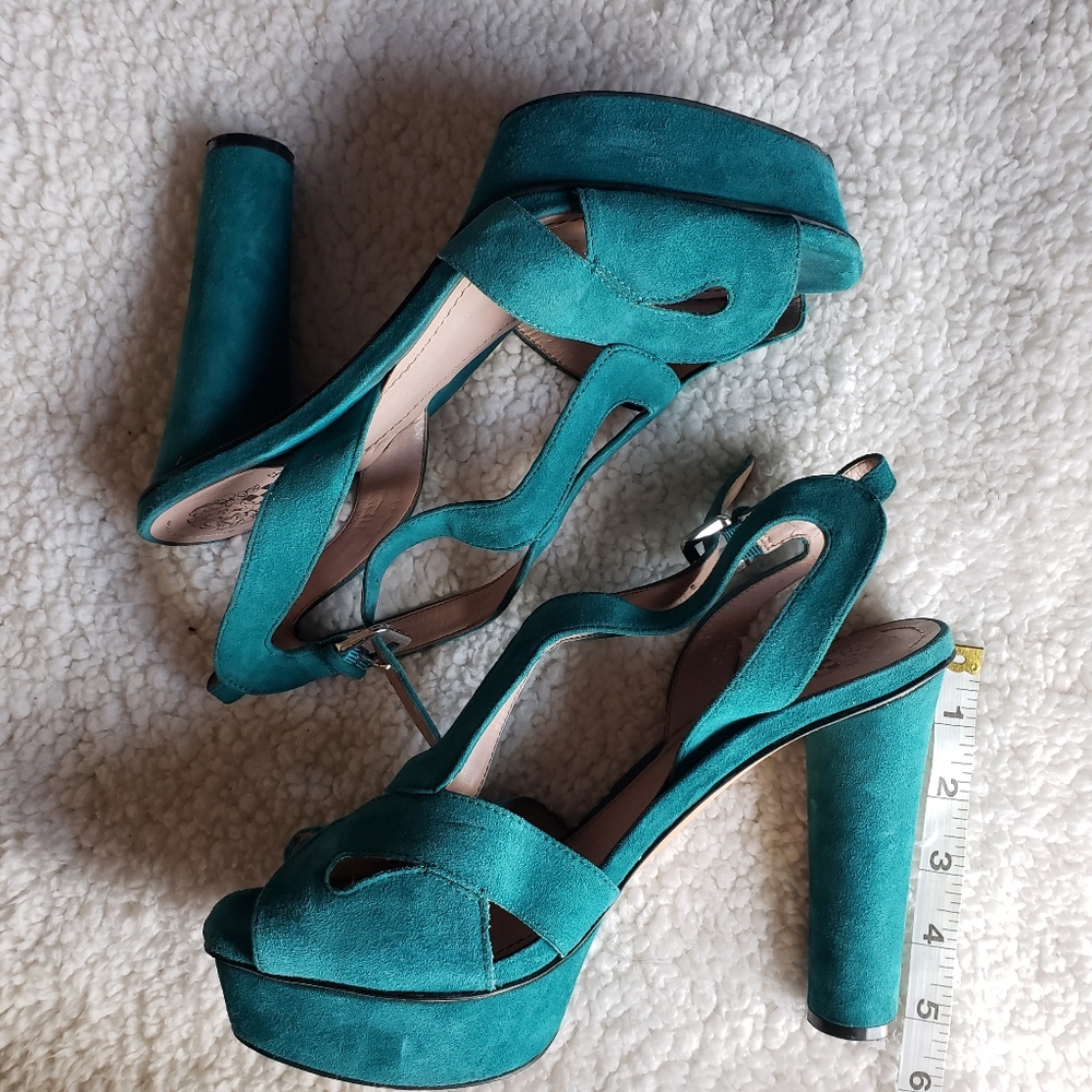 Vince Camuto suede Teal Platform Sandals